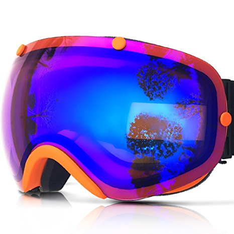 Zionor Lagopus Snowmobile Snowboard Skate Ski Goggles with Detachable Lens