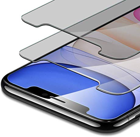 ESR [2-Pack] Tempered-Glass Privacy Compatible with iPhone 11 Screen Protector/iPhone XR Screen Protector, Easy Installation Frame, Anti-Spy, Case-Friendly, for iPhone 11 & iPhone XR