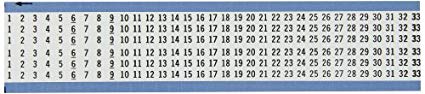 Brady WM-1-33-VP Repositionable Vinyl Cloth (B-500), Black on White, Consecutive Numbers Wire Marker Card (5 Cards)