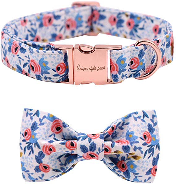 Unique Style Paws Dog Collar Bow tie Collar Adjustable Collars for Dogs and Cats Small Medium Large