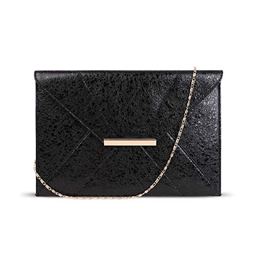 Anna Smith Women Envelope Clutch with Chain Strap Magnet Hook Ladies Faux Suede Purse with Pocket