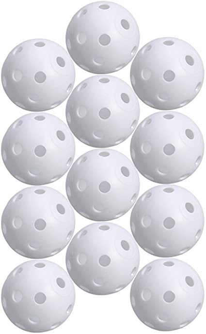TOYANDONA 24pcs Plastic Golf Training Balls Airflow Hollow Impact Golf Balls Kids Ball Toy for Driving Range Swing Practice Home Use (White)