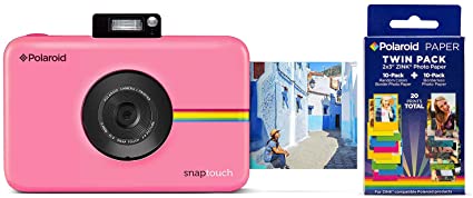 Polaroid Snap Touch Portable Instant Print Digital Camera with LCD Touchscreen (Pink) w/ 20 Twin Pack Zink 2x3 Photo Paper