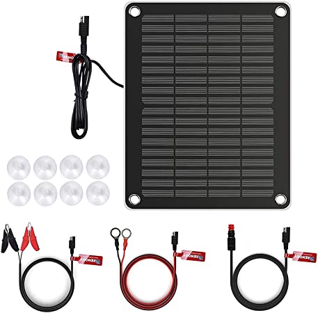 Renogy 5 Watts Portable Solar Battery Charger Maintainer, Backup for Car Boat Marine Motorcycles Truck