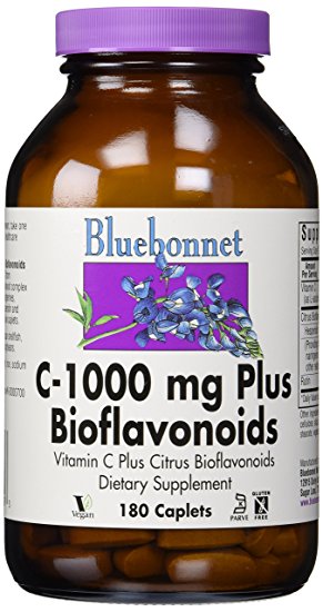 Bluebonnet Vitamin C 1000 mg Plus Bioflavonoids Caplets, 180 Count
