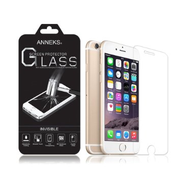 Anneks® Premium Invisible Tempered Glass Screen Protector for iPhone 6s / iPhone 6 (4.7") with Crystal Clear Transparency 9H Hardness and Ultra Slim Design, Force Touch / 3D Touch Compatible