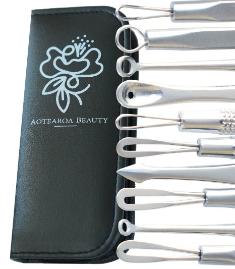 Blackhead Remover kit by Aotearoa Beauty Comedone Extractor tools to fix all those Pimples Safe and Easy clear and clear skin No more Whiteneheads and Acne