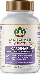 Maha.Rishi Ayurveda Cardimap, Helps Normalises Blood Pressure Naturally, Unique Formulation, Synergy of 5 Herbs, 30 Days Pack - 60 Tablets by SSS