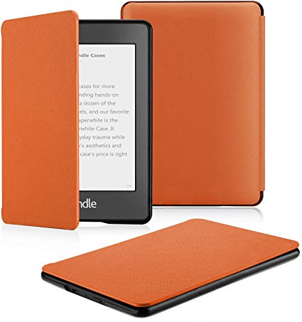 OMOTON Kindle Paperwhite Case (10th Generation-2018), Smart Shell Cover with Auto Sleep Wake Feature for Kindle Paperwhite 10th Gen 2018 Released, Orange