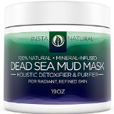 InstaNatural Dead Sea Mud Mask - Reduce Facial Pores - Organic for Oily and Acne Prone Skin Blemishes and Complexion - Mineral Infused Fine Line Reducing Product with Shea Butter and Aloe Vera  ndash 8 oz