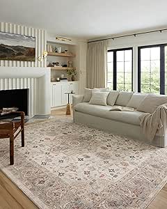 Loloi II Odette Collection ODT-09 Ivory/Multi 6'-7" x 9'-6" Area Rug