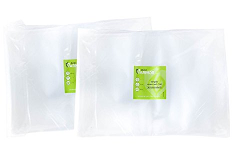 100 Gallon Size 11"x16" Professional Grade Vacuum Sealer Storage Bags - Large Capacity for Bulk Food Storage and Large Cuts of Meat - Compatible with Food Saver | Avid Armor