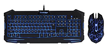 Cosmic Byte Dark Matter Gaming Keyboard and Mouse Combo, 3 color LED backlight, Upto 2400 DPI 5 button LED Mouse (Black)