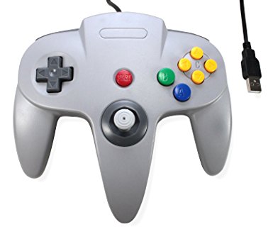 3rd Party Classic Retro N64 Bit USB Wired Controller for PC and MAC - Grey