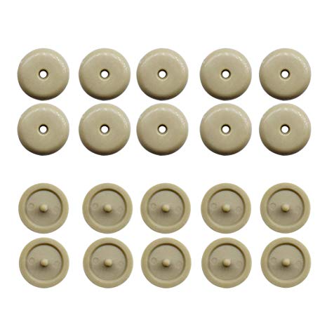 Cousduobe Seat Belt Stop Button,Prevent Belt Buckle from Sliding Down The Belt，Universal Removable Without Welding(15 Sets Beige)