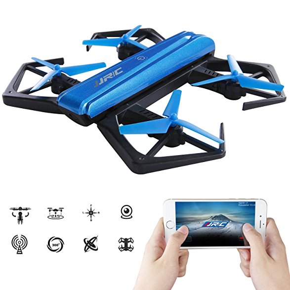 SGILE Foldable Camera Quadcopter Drone Xmas Toy Gift with 360 Flip/Headless/One Key/Altitude Hold Mode for WIFI IOS Android APP Smartphone