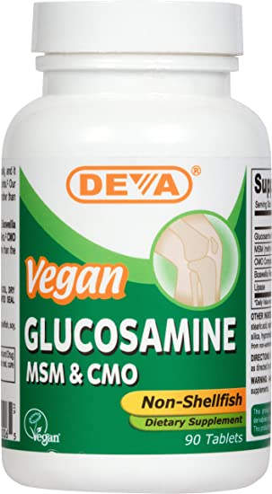 Deva Vegan Vitamins Glucosamine, MSM, CMO, 90 Tablets
