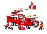Top Race Fire Truck Vehicle Building Set 576 Pieces with Fire Chief Motorcycle and Accessories Building Blocks Lego Style