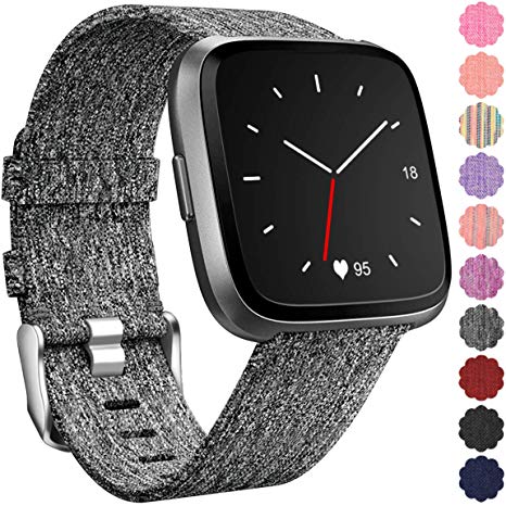 Maledan Replacement for Fitbit Versa Bands Women Men Large Small, Woven Fabric Accessories Strap Wrist Band Compatible with Fitbit Versa Smart Watch