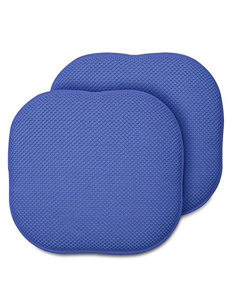 Memory Foam Chair Pad- 16"x16"- Multiple Colors- Blue