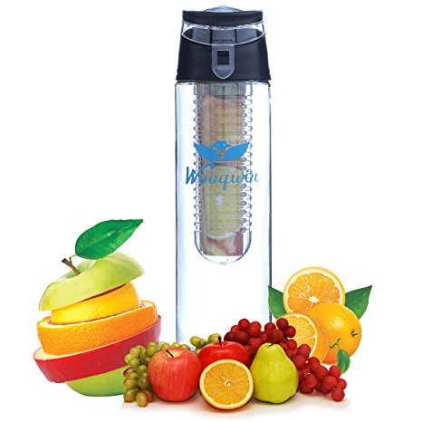 27 Oz Sport Fruit Infuser Water Bottle, BPA Free Tritan Water Bottle Made with Tritan Copolyester - Locking Flip Top Lid (Many Color Option)