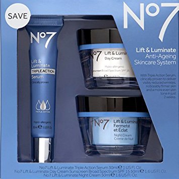 No7 Lift & Luminate Skincare Kit - 3 piece kit from Boots No 7 - Serum, Day Cream, Night Cream