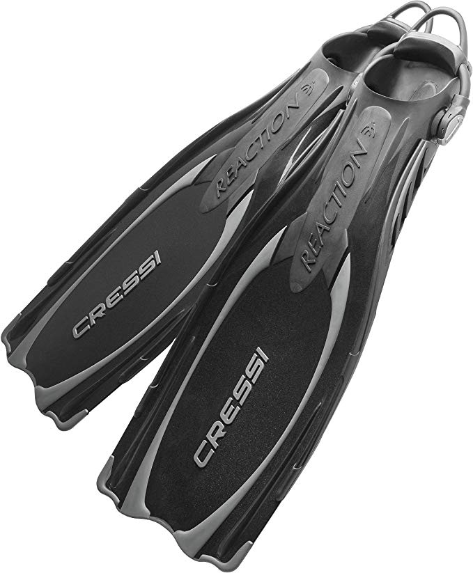 Cressi Powerful Open Heel Adult Scuba Diving Fins | Reaction EBS made in Italy