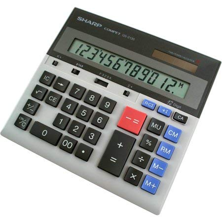 Sharp Calculators QS-2130 12-Digit Commercial Desktop Calculator, Gray, 1 Each (Quantity)