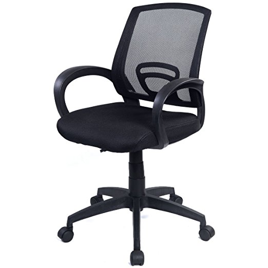 Goplus Morden Ergonomic Mesh Computer Office Chair Desk Task Midback Task Black Swivel Chair