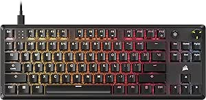 Corsair K70 CORE TKL RGB Tenkeyless Mechanical Wired Gaming Keyboard – Pre-Lubricated MLX Red v2 Linear Switches – Dual-Layer Sound Dampening – ABS Double-Shot Keycaps – QWERTY NA – Black