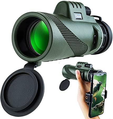 Monocular Telescope for Smartphone with Phone Adapter High Power Monocular Scope for Bird Watching Hunting Traveling Concert Low Night Vision Monoculars Gift for Men and Kids (12X50)