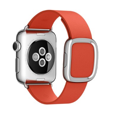 Apple Watch Band 38mm, top4cus Version 2016 Modern Buckle Leather Strap Smart Watch Band Replacement for 38mm Apple Watch All Models (Large size-Red)
