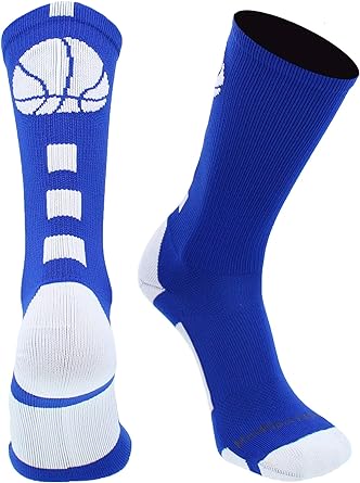MadSportsStuff Basketball Socks for Boys Girls - Athletic Crew Socks - Youth and Adult Sizes