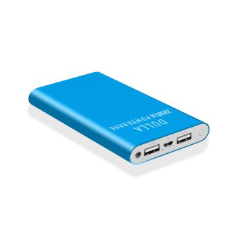 DULLA 20000M Portable Charger, Power Bank with 2 USB Charging Ports for Smartphones, Tablet & More (blue)