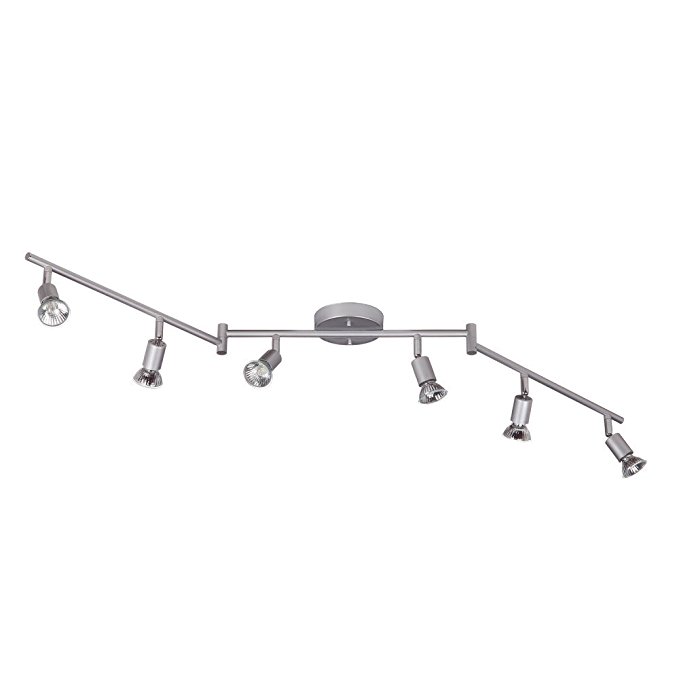 Globe Electric 59351 Payton 6 Foldable Track Lighting, Painted Finish, 0, Silver