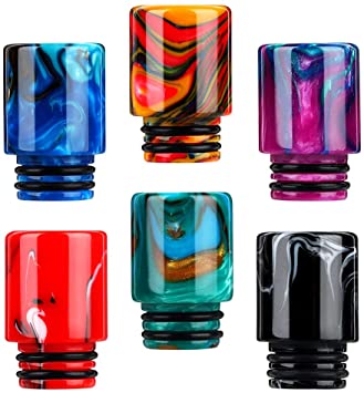 DOITOOL 6pcs Resin Drip Tip Connector Ice Maker Standard Drip Tip Replacement 510 Drip Tips Coffee Machine Drip Connector Supplies Random Color 1. 7x1. 1cm