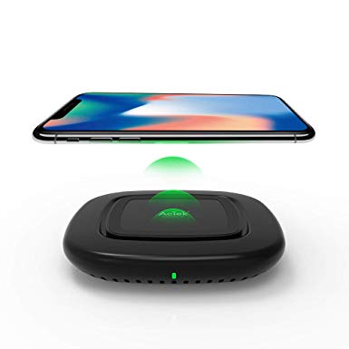 Wireless Charger, AcTek 10W Fast Wireless Charging Pad for Galaxy S10/S9/S9 /S8/Note 9, Qi-Certified 7.5W Wireless Charging Compatible with iPhone XS MAX/XR/XS/X/8/8 Plus, 5W for All Qi-Enabled Phones