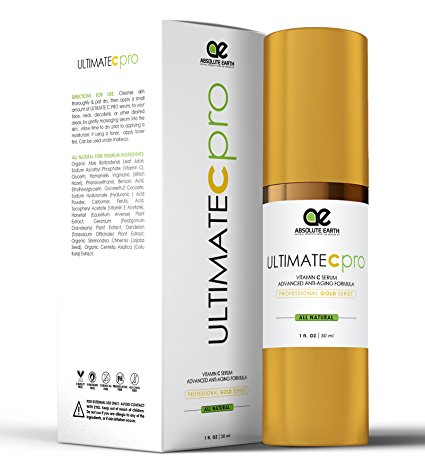Vitiman C Serum - FOR PROFESSIONAL USE - Advanced Skincare Formula - Ferulic Acid Anti-Wrinkle Anti-Aging Vitamin C Serum with Hyaluronic Acid   Vitamin E by Absolute Earth, 1 fl. oz