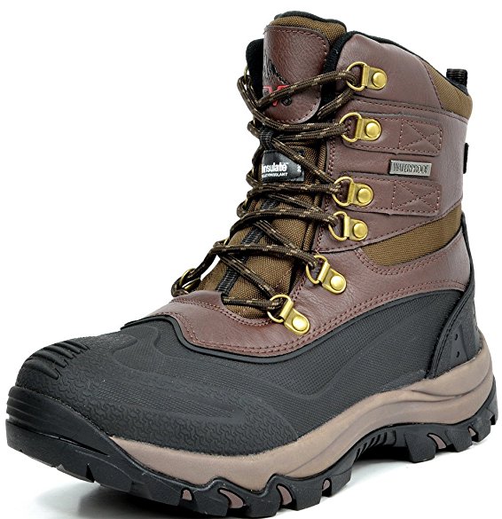 ARCTIV8 160443-M Men's Insulated Waterproof construction Rubber Sole Winter Snow Skii Boots