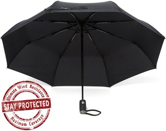 Arcadia Outdoors Umbrellas With GlideTech - Maximum Protection Travel Umbrella 42 Canopy Wind Resistant - Auto OpenClose - Lifetime Guarantee