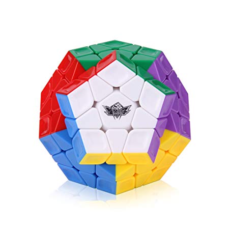 ROXENDA Megaminx Speed Cube Pentagonal Dodecahedron Profession Cube Puzzle Toy - Easy Turning and Smooth Play - Solid Durable and Stickerless Frosted with Vivid Colors - Turns Quicker Than Original