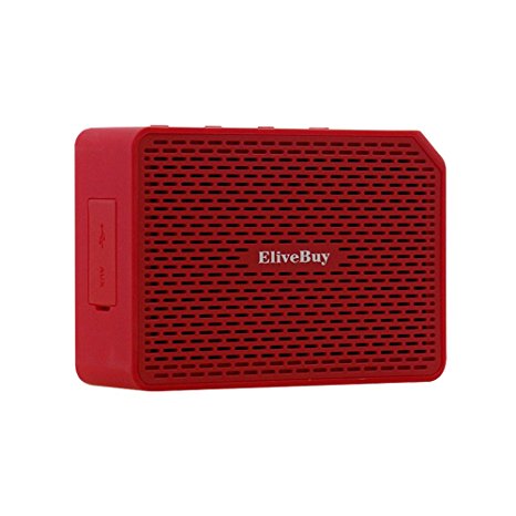 Elivebuy X1 Portable Wireless Bluetooth Speaker Lightweight IPX7 Waterproof Shower Speaker with 12 Hour Play Time, Built-in Mic Hand-free Function - Red