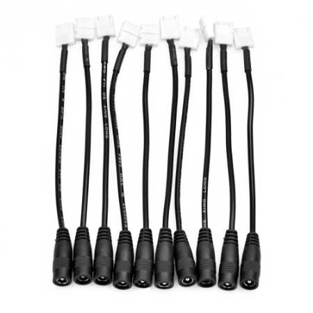 10pcs 2Pin Quick Connector to DC Female Adapter Cable for 3528 LED Light Strip