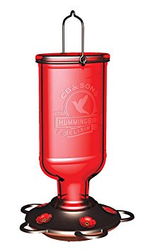 More Birds Elixir Hummingbird Feeder with 5 Feeder Ports, 13-Ounce, Red