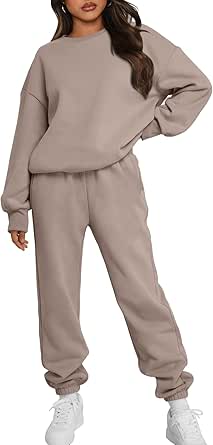 Trendy Queen Sweatsuits Women 2 Piece Outfits Two Piece Crewneck Sweatshirts Sets Lounge Fall Sweatpants 2024 Tracksuits