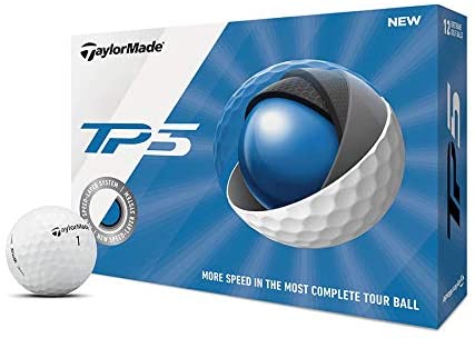 Taylormade TP5 Golf Balls, White (One Dozen)