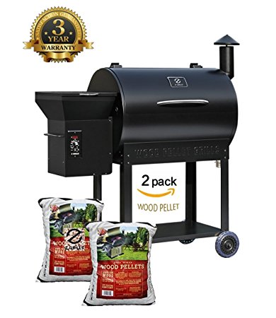 Z-grills Wood Pellet BBQ Grill and Smoker with Digital Temperature Controls