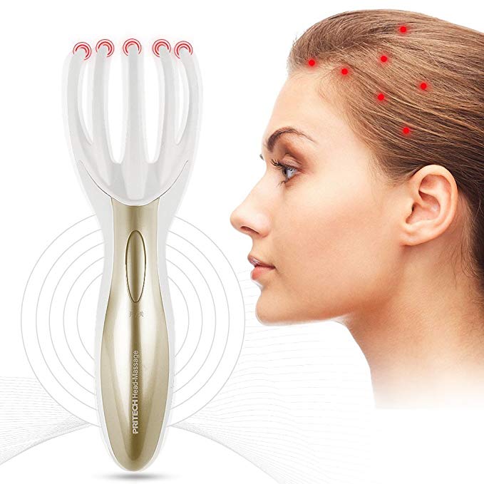 HailiCare Electric Head Massager - Hand Held Octopus Scalp Massager Vibration Therapeutic Head Scratcher Head Spa Neck Massage Tool for Deep Relaxation & Stress Relief