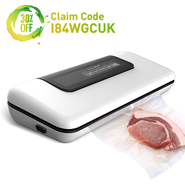 Vacuum Sealer,Rrtizan W-300 Vacuum Sealing System With Starter Bag/Saver Roll, Extend freshness up to 7 times longer