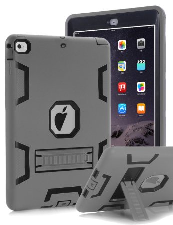 TOPSKY(TM) iPad Air Case,[Kickstand Feature],Shock-Absorption / High Impact Resistant Hybrid Three Layer Armor Defender Protective Case Cover Apple iPad Air (iPad 5) 2013 Model,Grey/Black